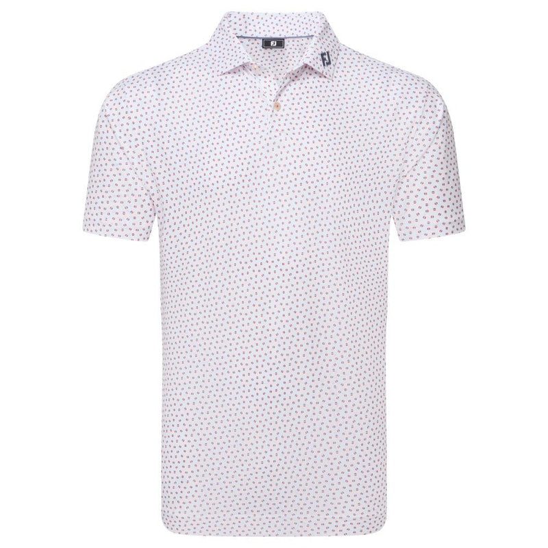 FootJoy Bounce Print Pique Herre Hvit