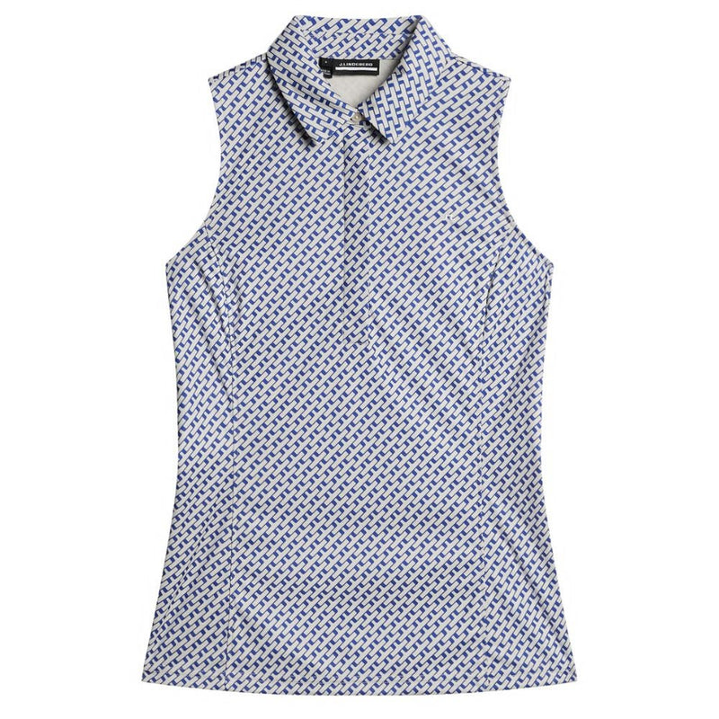 J.Lindeberg Dena Print Sleeveless Pique Dame Moonbeam