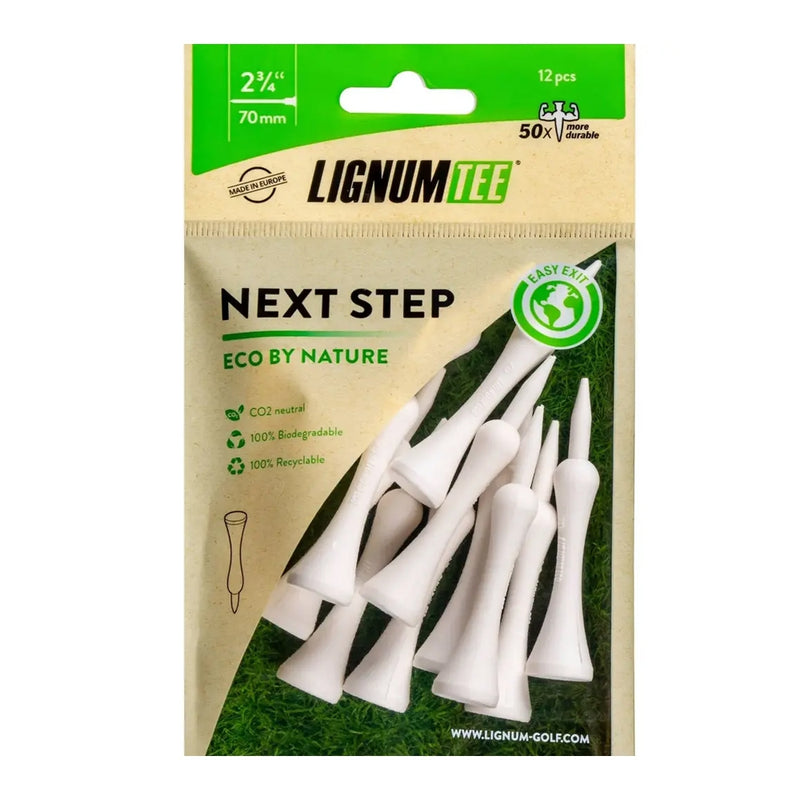 Lignum Step Tees Golfpegger 70mm 12pk Hvit