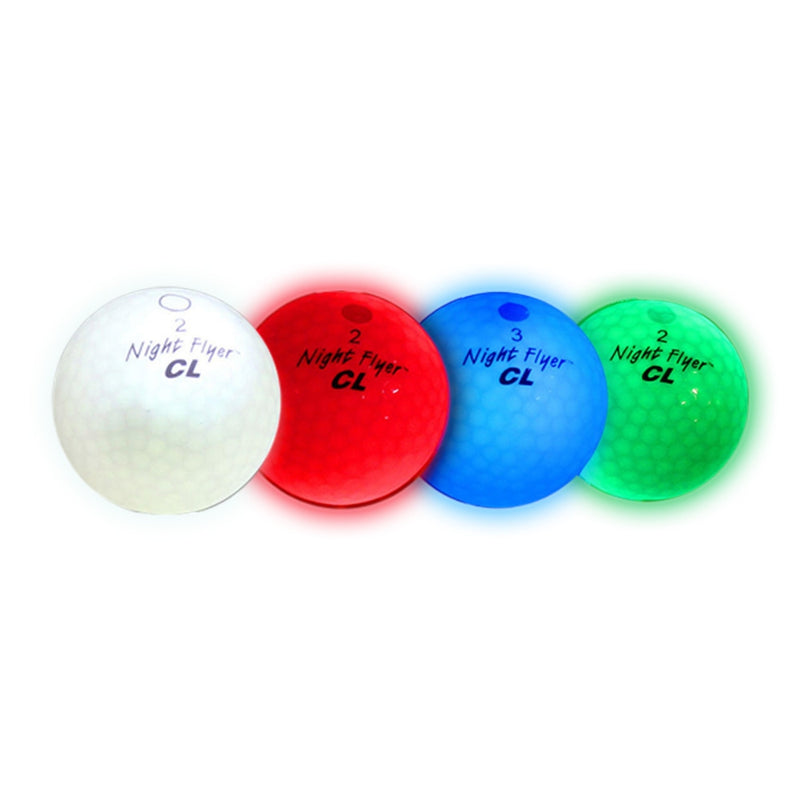 Night Flyer Selvlysende LED Golfballer Mix Farge 4 Pack