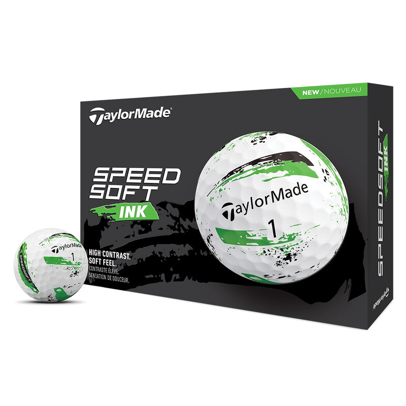 TaylorMade SpeedSoft Ink Golfball Grønn/Hvit