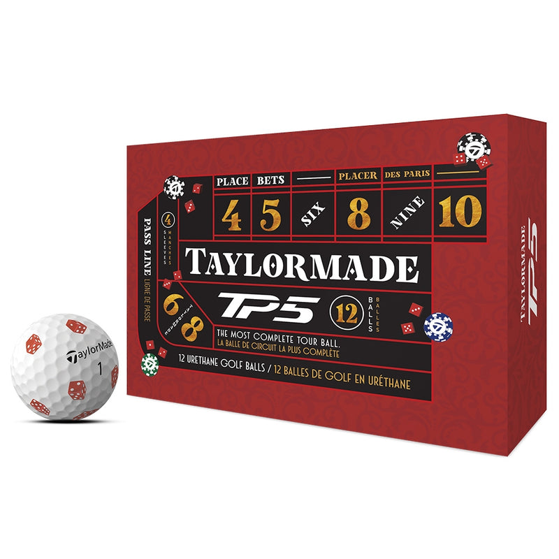 TaylorMade TP5 pix Dice Golfball Hvit