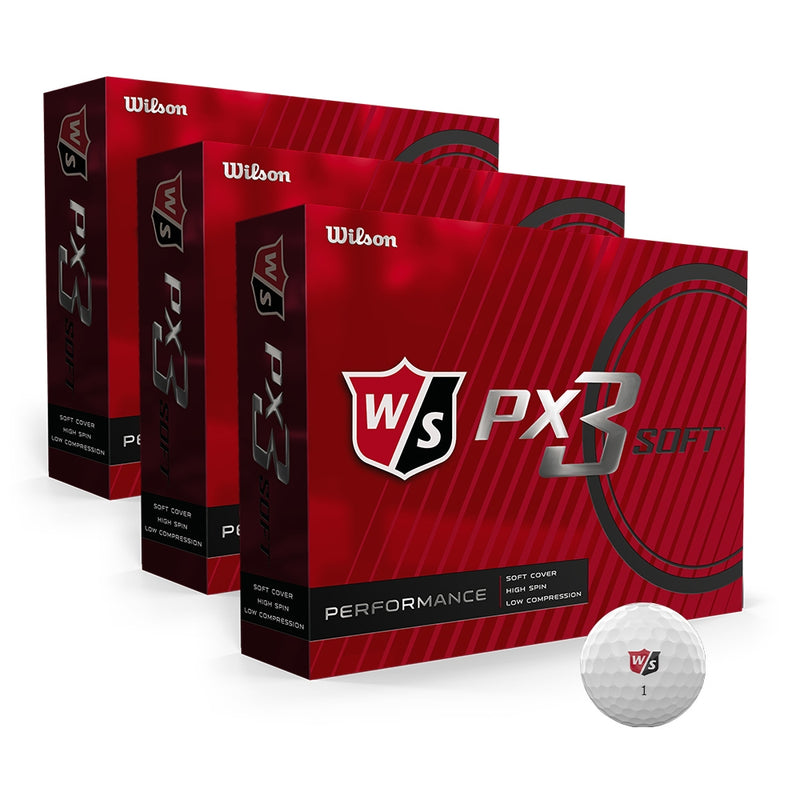 Wilson PX3 Soft 3-Lags Golfball Hvit 3 Dusin